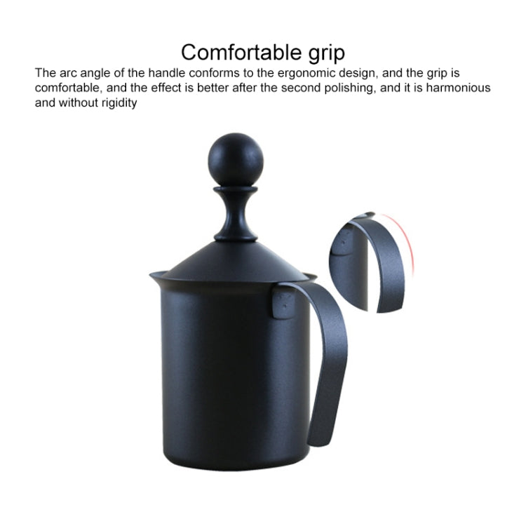Pump Creamer Stainless Steel Double Mesh Manual Coffee Milk Foam Frothing Pitcher Froth Pump Foamer Cup, Capacity:800cc by bashfashion