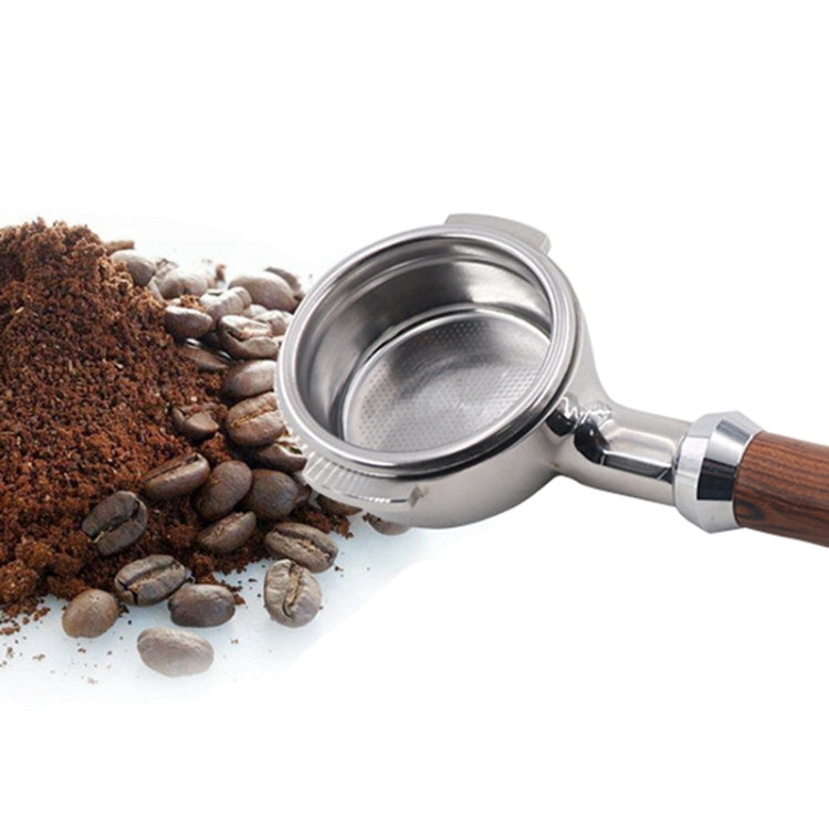Stainless Steel Coffee Machine Filter Bracket Coffee Bottomless Wooden Handle by bashfashion