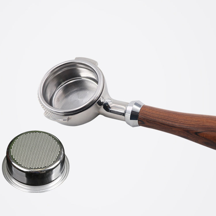 Stainless Steel Coffee Machine Filter Bracket Coffee Bottomless Wooden Handle by bashfashion