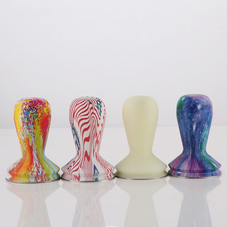 58mm Coffee Tamper Coloured Silicone Frosted Handle Coffee Hammer 304 Stainless Steel Powder Press Coffee Accessories Starry Sky by bashfashion