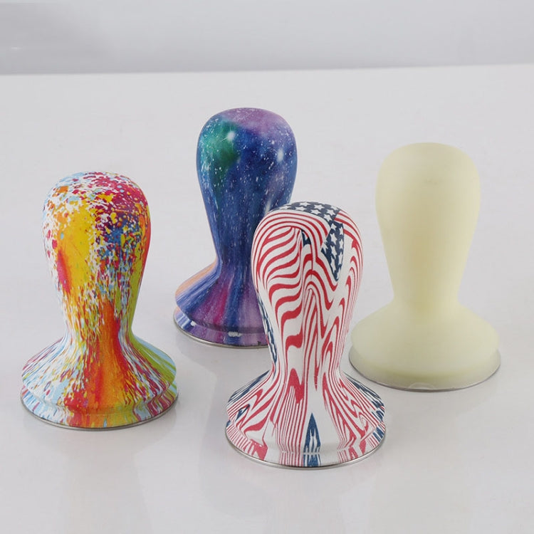 58mm Coffee Tamper Coloured Silicone Frosted Handle Coffee Hammer 304 Stainless Steel Powder Press Coffee Accessories Milk White by bashfashion