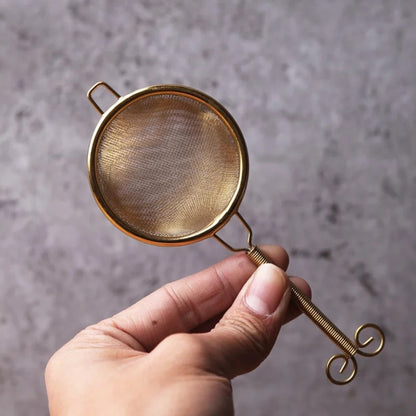 Reusable Herb Drinking Stainless Steel Filter Tea Strainer(Yellow) by bashfashion