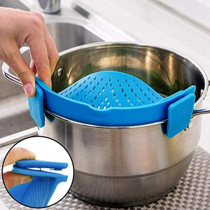 Silicone Pot Filter Kitchen Clip Pot Filter Drain Excess Liquid Drain Pasta Vegetable Cookware by bashfashion