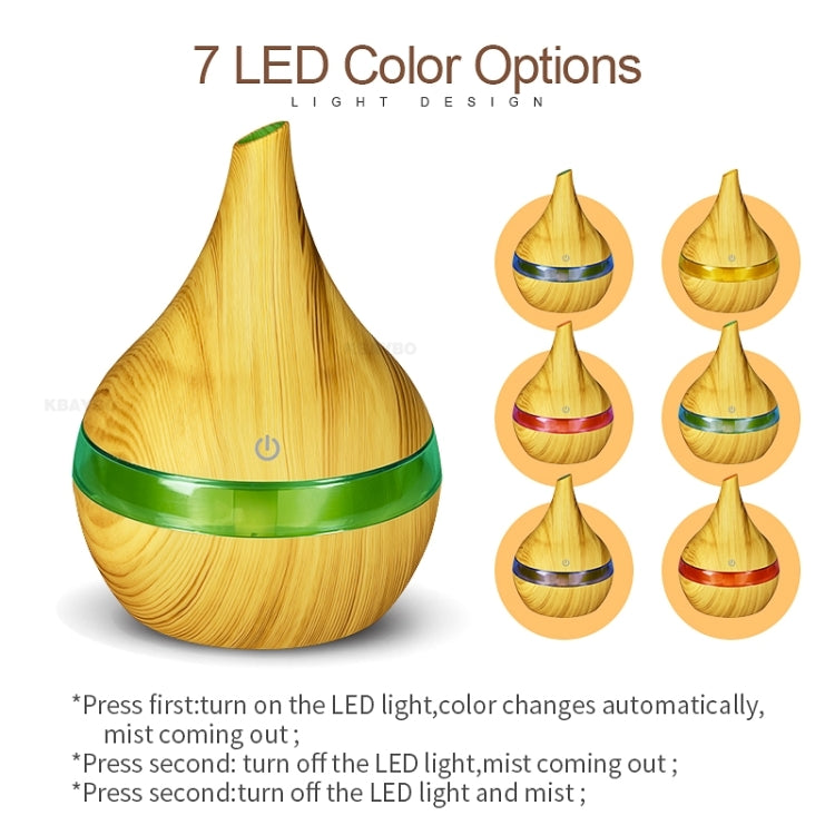 300ml USB Electric Aroma Air Diffuser Wood Ultrasonic Air Humidifier Essential Oil Aromatherapy Cool Mist Maker(Oblique Mouth Light Wood Grain) by bashfashion