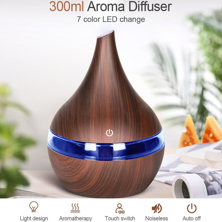 300ml USB Electric Aroma Air Diffuser Wood Ultrasonic Air Humidifier Essential Oil Aromatherapy Cool Mist Maker(White) by bashfashion