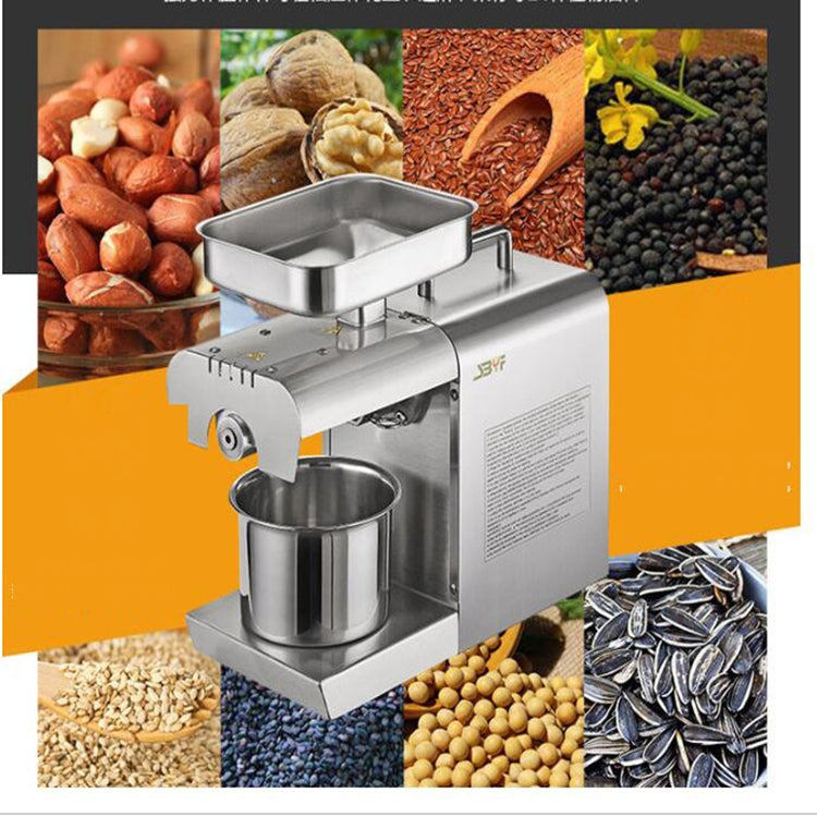Seed Oil Press Extrator Stainless Steel Commercial Home Automatic Peanut Coconut Sesame Oil Press Machine 40x36.5x16cm, CN Plug by bashfashion
