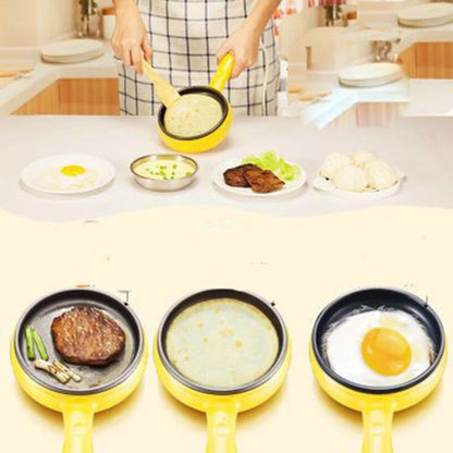 Multifunction Mini Non-Stick Frying Pan Boiler Steamer Cooker Poached Eggpot(Blue double storey package) by bashfashion