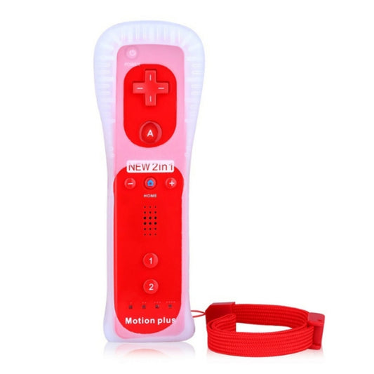 2 In 1 Right Handle With Built-In Accelerator For Nintendo Wii / WiiU Host( Red) by bashfashion