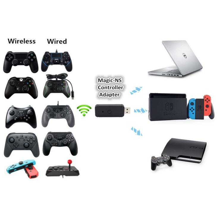 JYS-130 Wireless Bluetooth Gamepad Converter Adapter For PS3 / Switch / PC by bashfashion