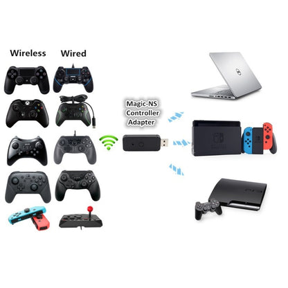 JYS-130 Wireless Bluetooth Gamepad Converter Adapter For PS3 / Switch / PC by bashfashion