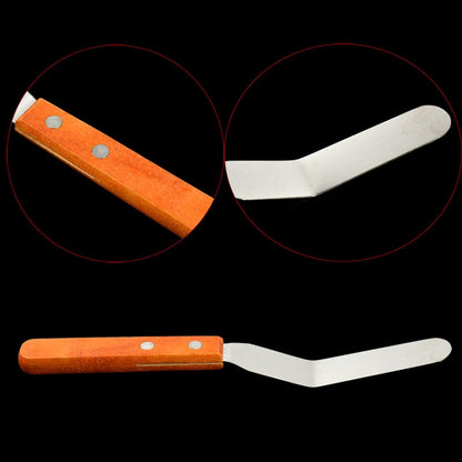 15cm Stainless Steel Cream Spatula Cake Silk Flower Scraper Baking Tool, Specification: 4 inch by bashfashion