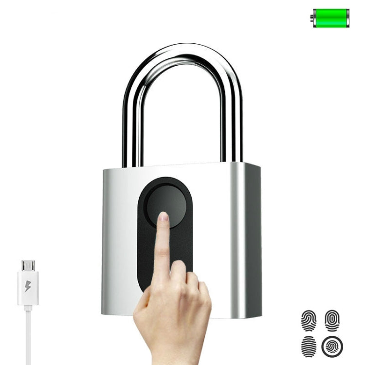 USB Rechargeable Door Lock Fingerprint Padlock Quick Unlock Security Keyless Smart Metal Lock by bashfashion
