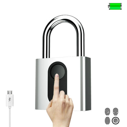 USB Rechargeable Door Lock Fingerprint Padlock Quick Unlock Security Keyless Smart Metal Lock by bashfashion