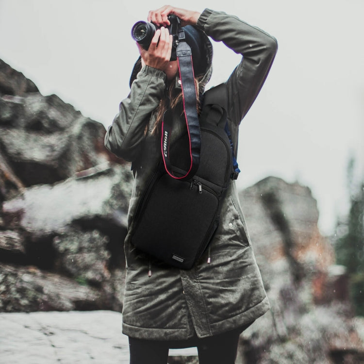 CADeN D15 Messenger Single Shoulder Multifunction Open Cover Photography Backpack Outdoor Leisure SLR Camera Backpack by CADeN