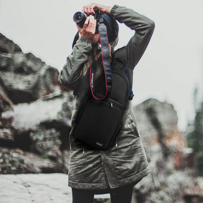 CADeN D15 Messenger Single Shoulder Multifunction Open Cover Photography Backpack Outdoor Leisure SLR Camera Backpack by CADeN