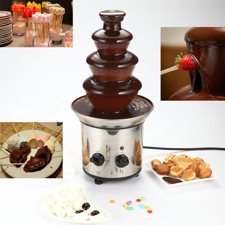 4 Layers Electrical Chocolate Fountain Chocolate Melt Fondue Waterfall Machine by bashfashion