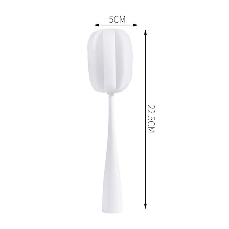 Long Handle Sponge Cup Brush Mug Cleaning Brush Bottle Brush Glass Cup Brush(White) by bashfashion
