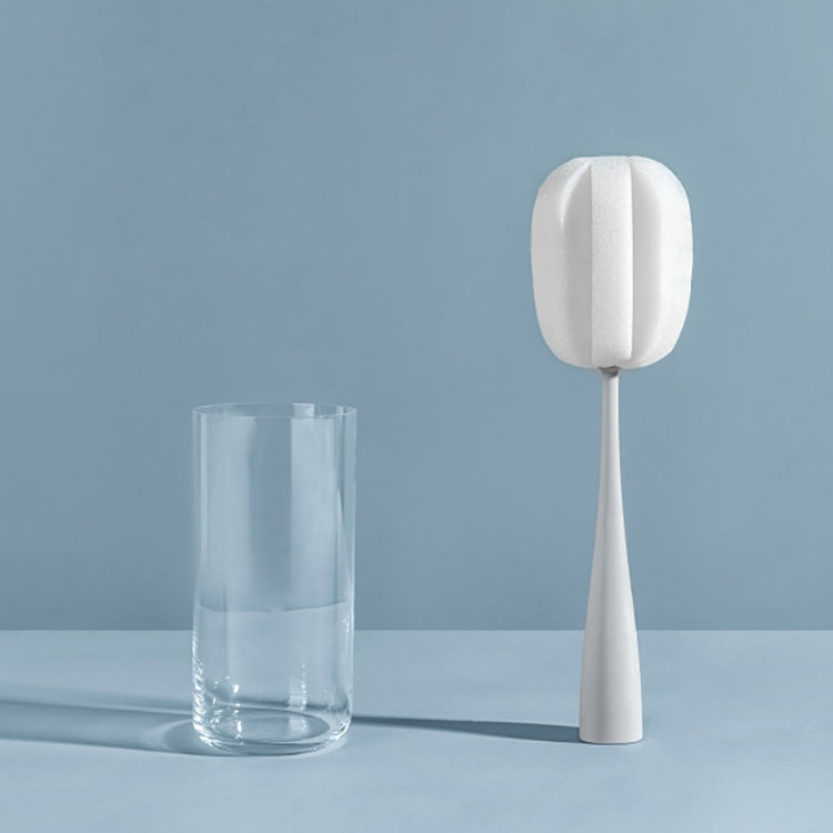 Long Handle Sponge Cup Brush Mug Cleaning Brush Bottle Brush Glass Cup Brush(White) by bashfashion