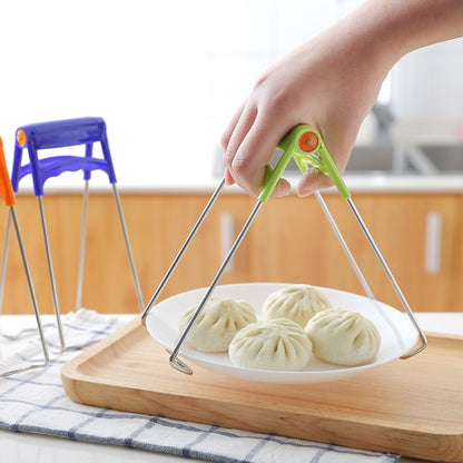 Kitchen Stainless Steel Cup Holder Folder Anti-scalding Dish Clip Tray Clip, Random Color Delivery by bashfashion