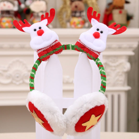 Women Men Christmas Earmuffs Head Hoop Cute Cartoon Decoration for For Winter(Little Elk) by bashfashion