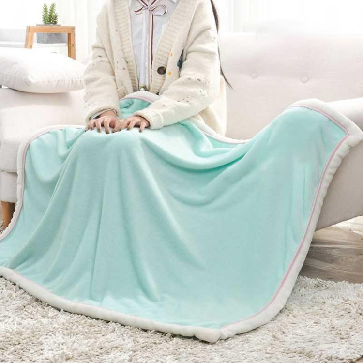 Newborn Cartoon Soild Thicken Double Layer Coral Fleece Soft Infant Blanket Bedding, Size:75x100cm(Green Mermaid) by bashfashion