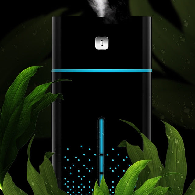 Ultrasonic Air Humidifier USB Essential Oil Aroma Diffuser LED Night Light Spray Mist Purifier, 1000ml(Black) by bashfashion