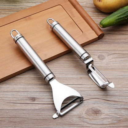 Stainless Steel Peeler Fruit Knife Planer Multi-function Kitchen Scraper Potato Peeling Knife(Triangular Planer) by bashfashion