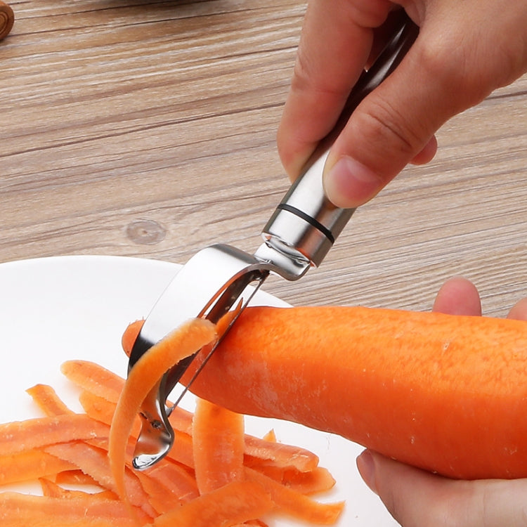 Stainless Steel Peeler Fruit Knife Planer Multi-function Kitchen Scraper Potato Peeling Knife(Triangular Planer) by bashfashion