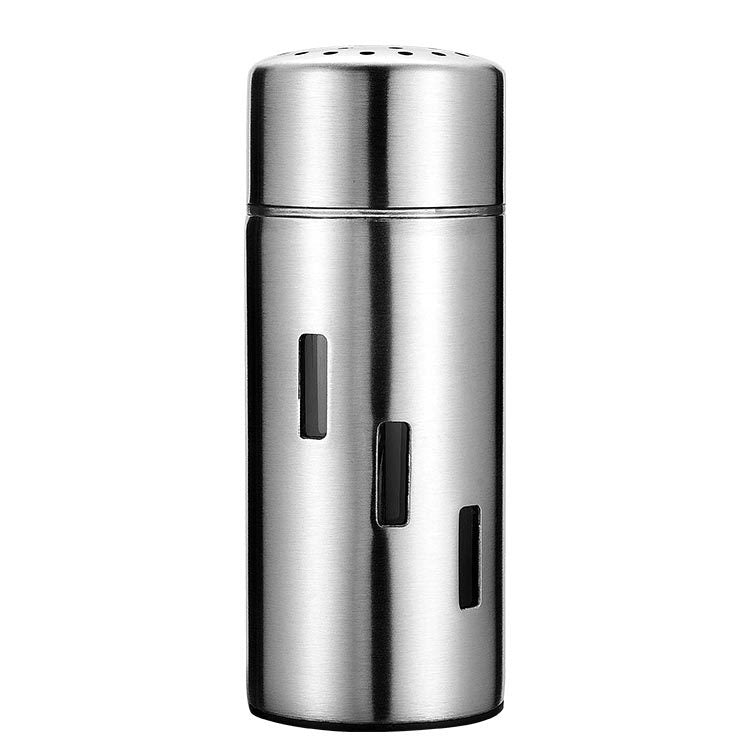 Stainless Steel Sauce Jars Chili Jars Barbecue Condiments Box Seasoning Jar Set, Specification:Large Hole by bashfashion