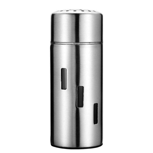 Stainless Steel Sauce Jars Chili Jars Barbecue Condiments Box Seasoning Jar Set, Specification:Large Hole by bashfashion