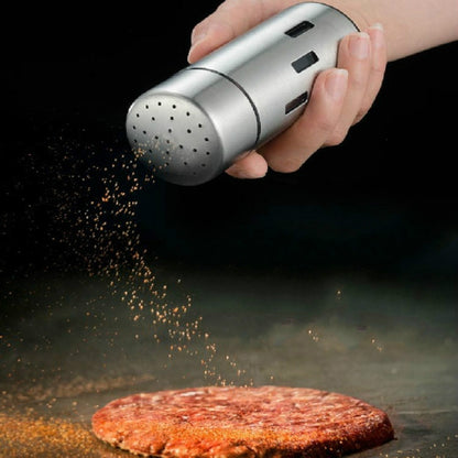 Stainless Steel Sauce Jars Chili Jars Barbecue Condiments Box Seasoning Jar Set, Specification:Large Hole by bashfashion