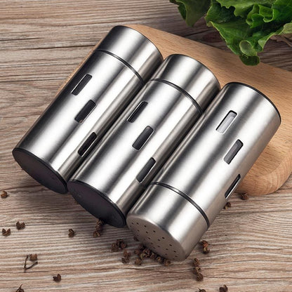 Stainless Steel Sauce Jars Chili Jars Barbecue Condiments Box Seasoning Jar Set, Specification:Mesh Hole by bashfashion
