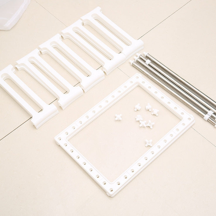 Stainless Steel Double Layer Adjustable Telescopic Sink Shelf Dishes Condiment Kitchen Rack by bashfashion