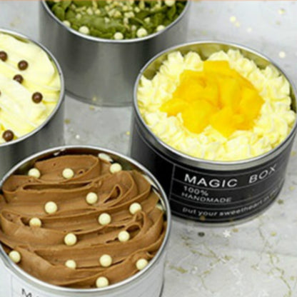 Deep Round Skylight Transparent Window Top Cover Tin Box Food Tea Can Baking Cake Box, Size:9cm x 9cm x 6cm(Gold) by bashfashion