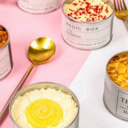 Deep Round Skylight Transparent Window Top Cover Tin Box Food Tea Can Baking Cake Box, Size:9cm x 9cm x 6cm(Rose Gold) by bashfashion