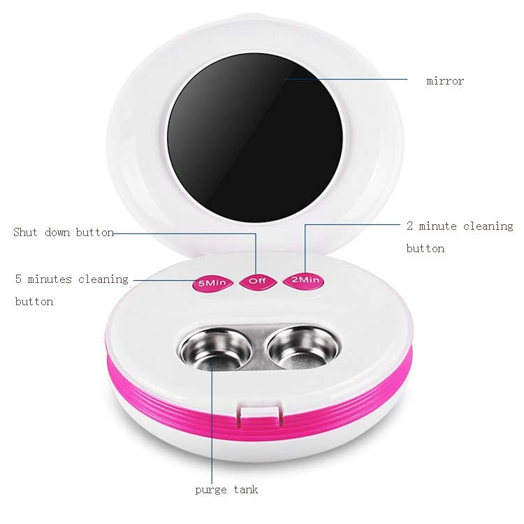 Jie Kang Contact Lens Cleaner and Contact Lens Automatic Cleaning Machine Box(Rose Red White) by bashfashion