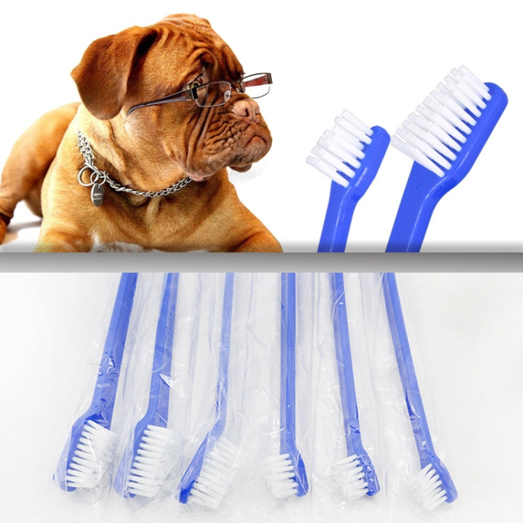 10pcs Dog Cat Effective Pets Oral Care Pet Toothbrush, Specification:Blue Handle + Medium Hair(Blue) by bashfashion