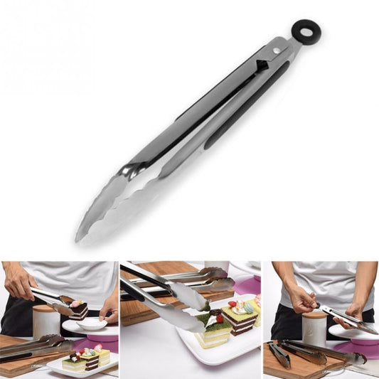 Stainless Steel Silicone Handle Kitchen Food Meat Barbecue Clip, Size:14 inch by bashfashion