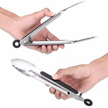 Stainless Steel Silicone Handle Kitchen Food Meat Barbecue Clip, Size:16 inch by bashfashion