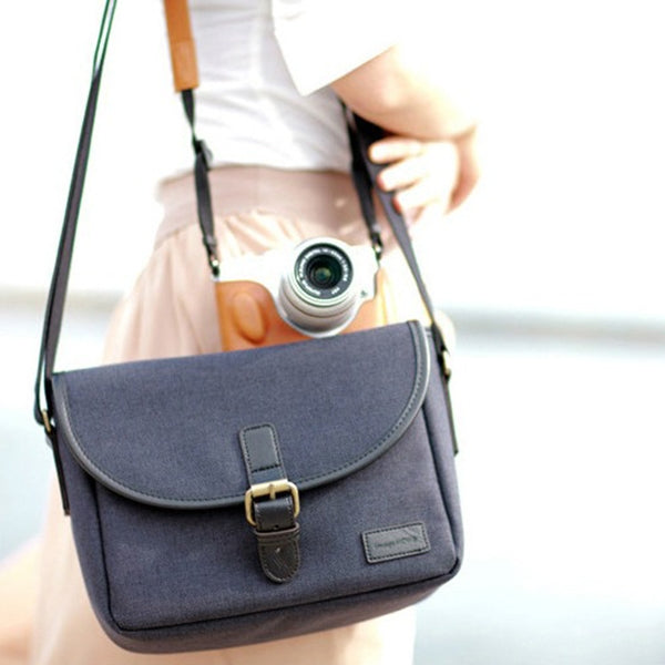 Retro Photo Camera Bag Case Cover For Canon EOS 200D 77D 7D 80D 800D 1300D 6D 70D 760D 750D 700D 600D 100D 1200D 1100D SX540(Blue) by bashfashion