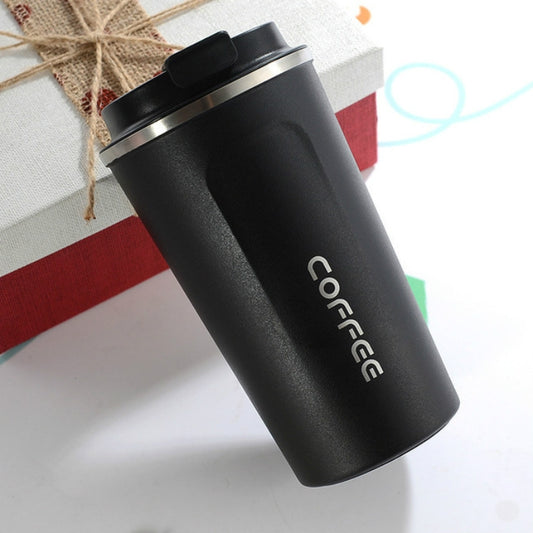 Smart Version Double Stainless steel 304 Coffee Mug Car Thermos Mug Travel Thermo Cup 380ml(Black) by bashfashion