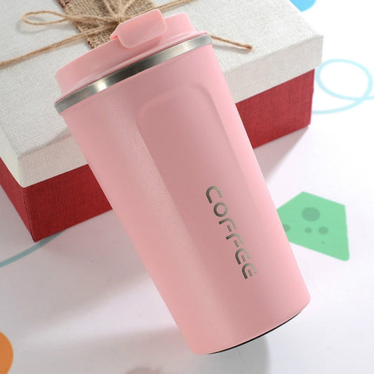 Smart Version Double Stainless steel 304 Coffee Mug Car Thermos Mug Travel Thermo Cup 380ml(Pink) by bashfashion