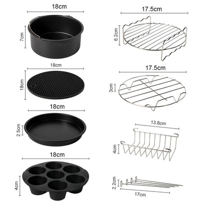 9 inch 12 in 1 Baking Grill Fryer Pan Air Fryer Accessories for 5.3QT-6.8QTup by bashfashion