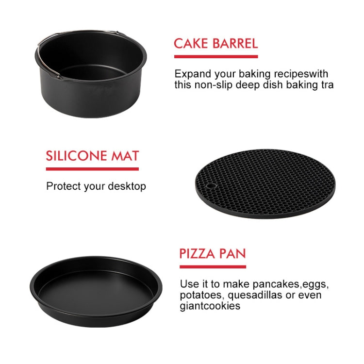 9 inch 12 in 1 Baking Grill Fryer Pan Air Fryer Accessories for 5.3QT-6.8QTup by bashfashion