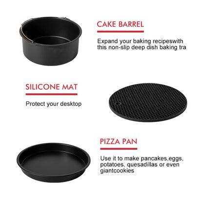 9 inch 12 in 1 Baking Grill Fryer Pan Air Fryer Accessories for 5.3QT-6.8QTup by bashfashion