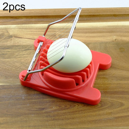 2 PCS Multifunctional Stainless Steel Egg Preserved Egg Slicer Fancy Splitter Kitchen Supplies Egg Cutting Tools(Red) by bashfashion
