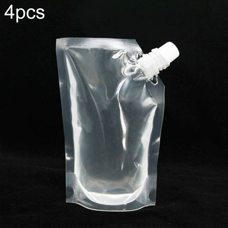 4 PCS Transparent Self-Supporting Mouth Bag Milk Juice Drink Outlet Wine Bag, Size:S by bashfashion