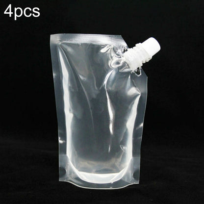 4 PCS Transparent Self-Supporting Mouth Bag Milk Juice Drink Outlet Wine Bag, Size:S by bashfashion