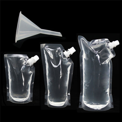 4 PCS Transparent Self-Supporting Mouth Bag Milk Juice Drink Outlet Wine Bag, Size:S by bashfashion