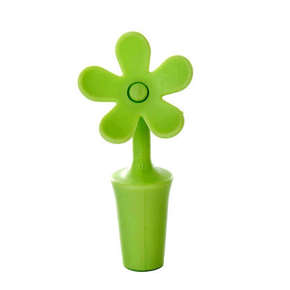 5 PCS Silicone Wine Stopper Flower Beer Stopper(Green) by bashfashion